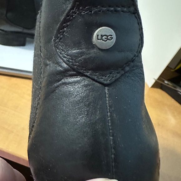 UGG Black Leather Booties – Size 8 - Picture 2 of 10